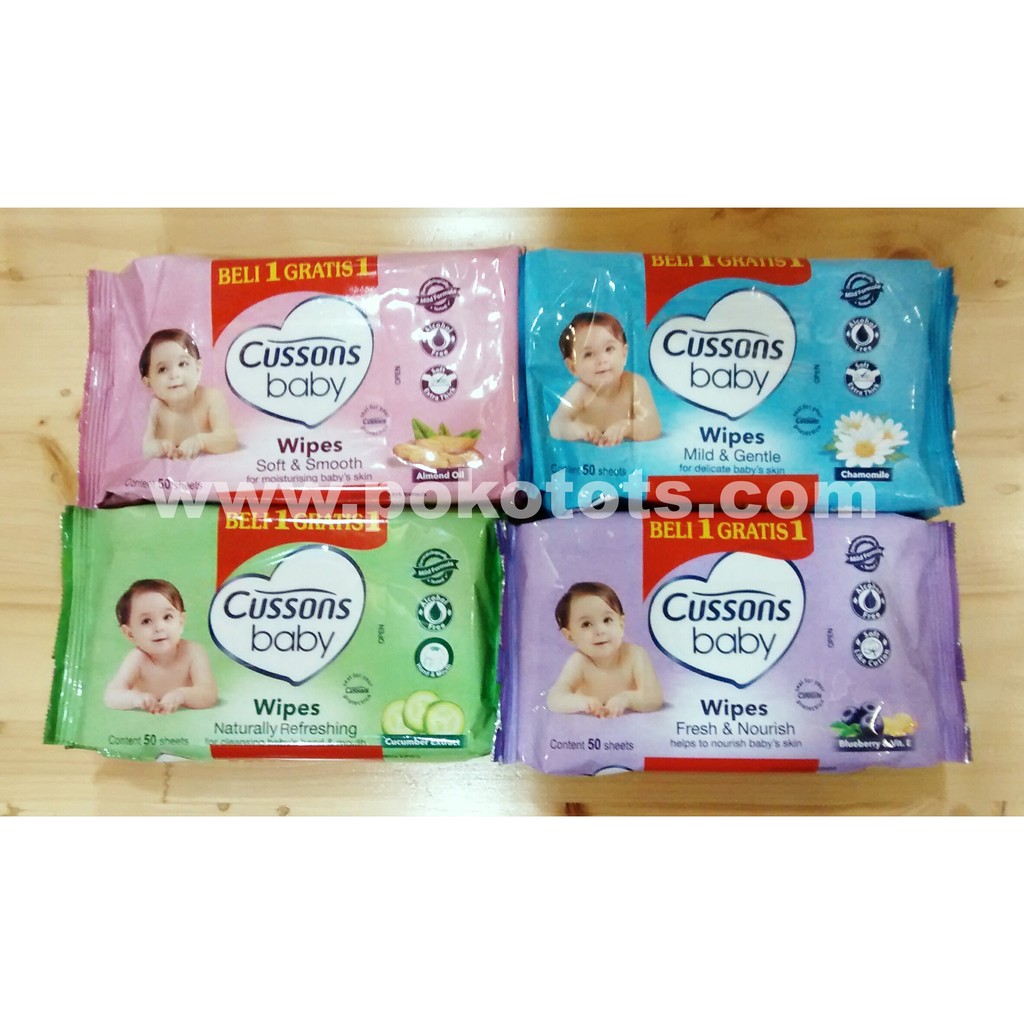 Cussons Baby Wipes Tissue Basah Beli 1 pcs isi 50s Bonus 1 pcs isi 50s Tisu