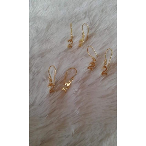 anting perak ongkara bali lapis emas