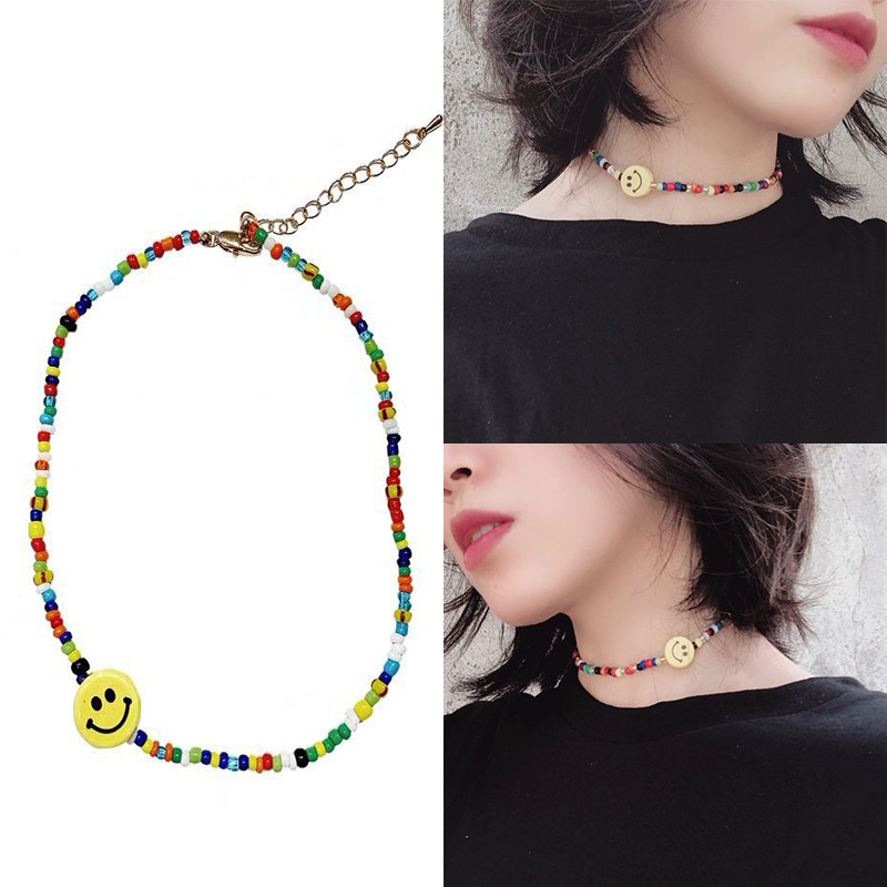 BLACKPINK Lisa Kalung Manik-manik Keramik Warna Warni untuk Wanita