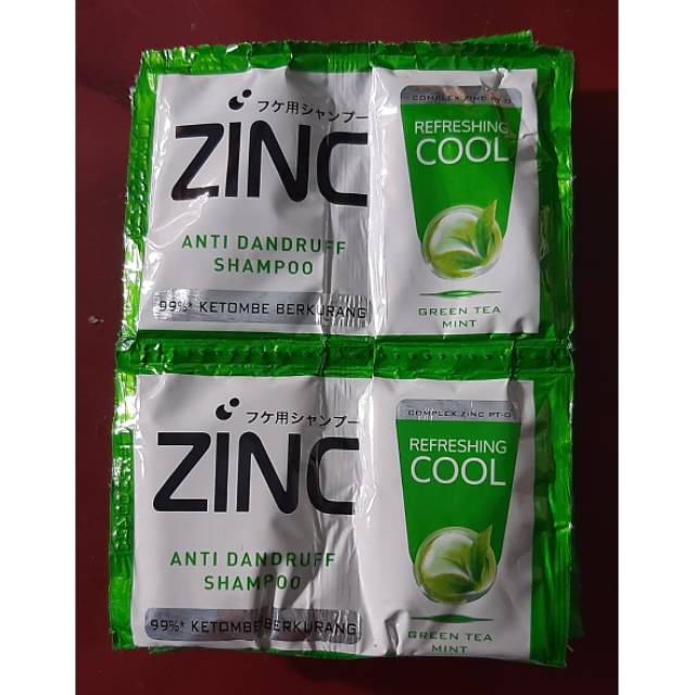 Shampoo sampo Zinc anti dandruff hijau sachet isi 12