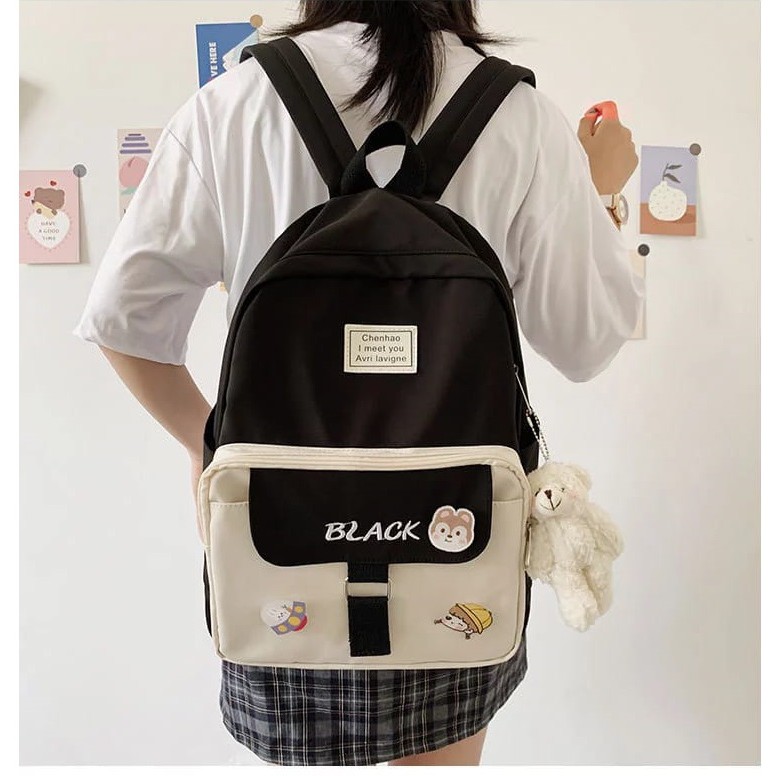 RH BAGS (COD) Tas Ransel Wanita Perempuan Trend Korea Kpop Tas Punggung Anak Remaja Terbaru Kekinian