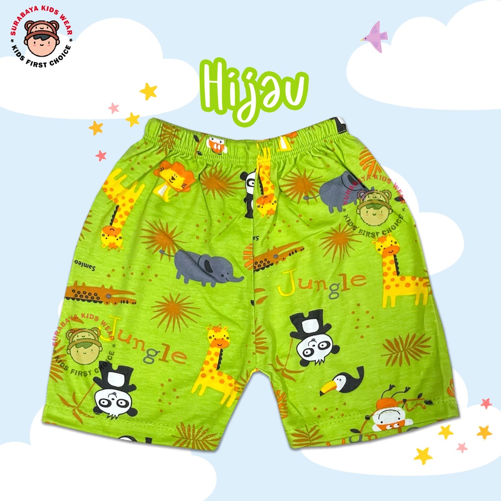 Celana Pendek Anak Laki - Laki Motif Beruang Warna