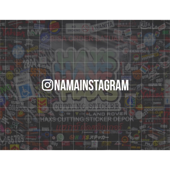 Cutting Sticker Nama Instagram Custom Font Bebas Neue Ukuran Tinggi 1 Cm