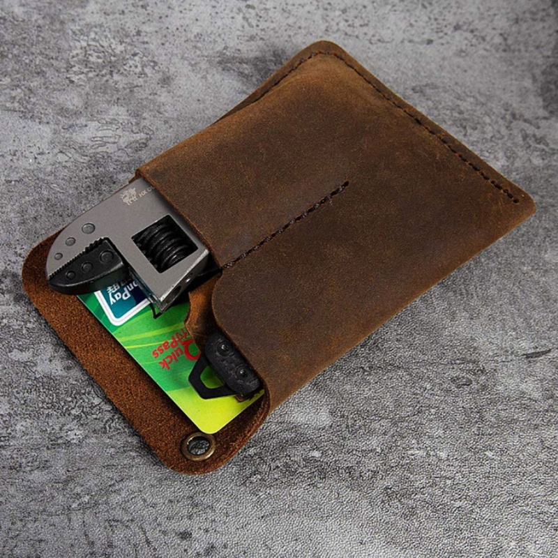 Gro Portable Leather Pocket Organizer Handmade Multitool Sarung Aksesoris Untuk Pria