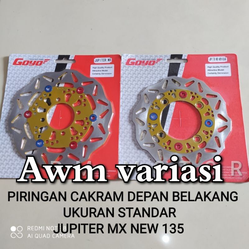 DISC PIRINGAN CAKRAM DEPAN BELAKANG UKURAN STANDAR JUPITER MX NEW 135 PNP