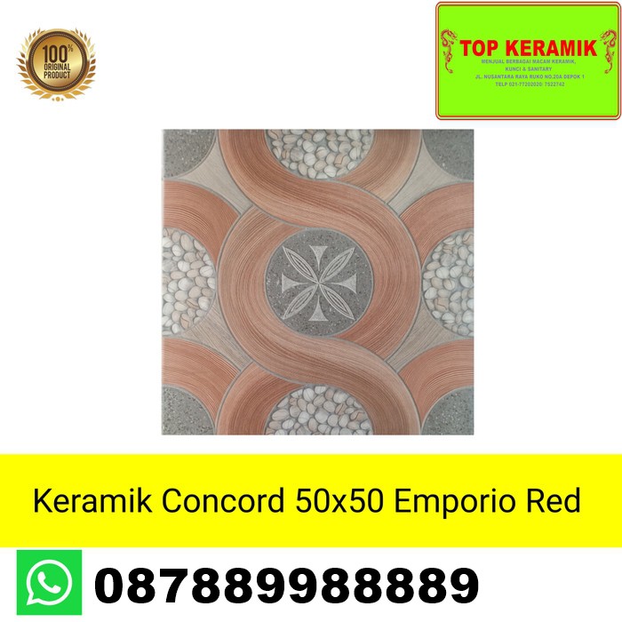 Keramik Lantai Concord 50x50 Emporio Red Kw 1