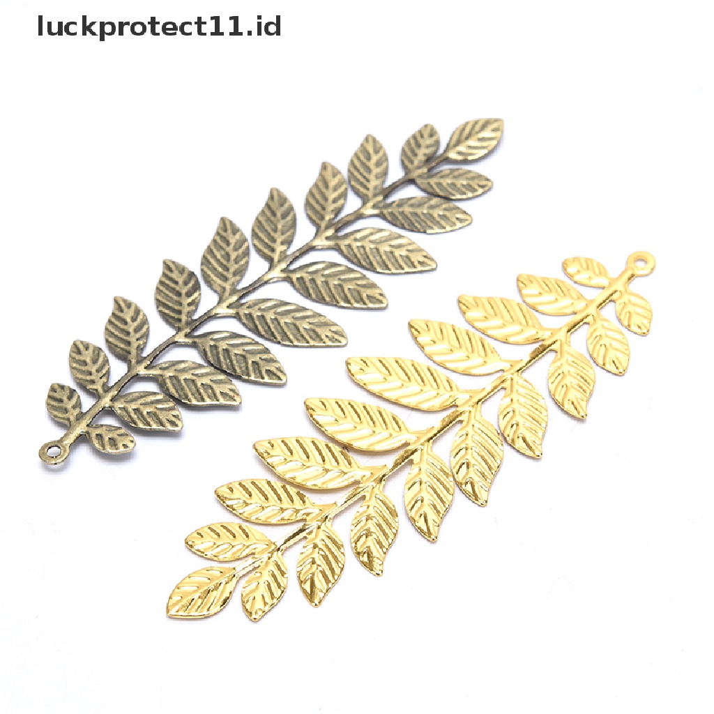 (Luckprotect11) Kacamata Pelindung Untuk Pria / WanitaId 10pcs / Set Konektor Bentuk Daun Vintage Bahan Metal Untuk Membuat Perhiasan Diy