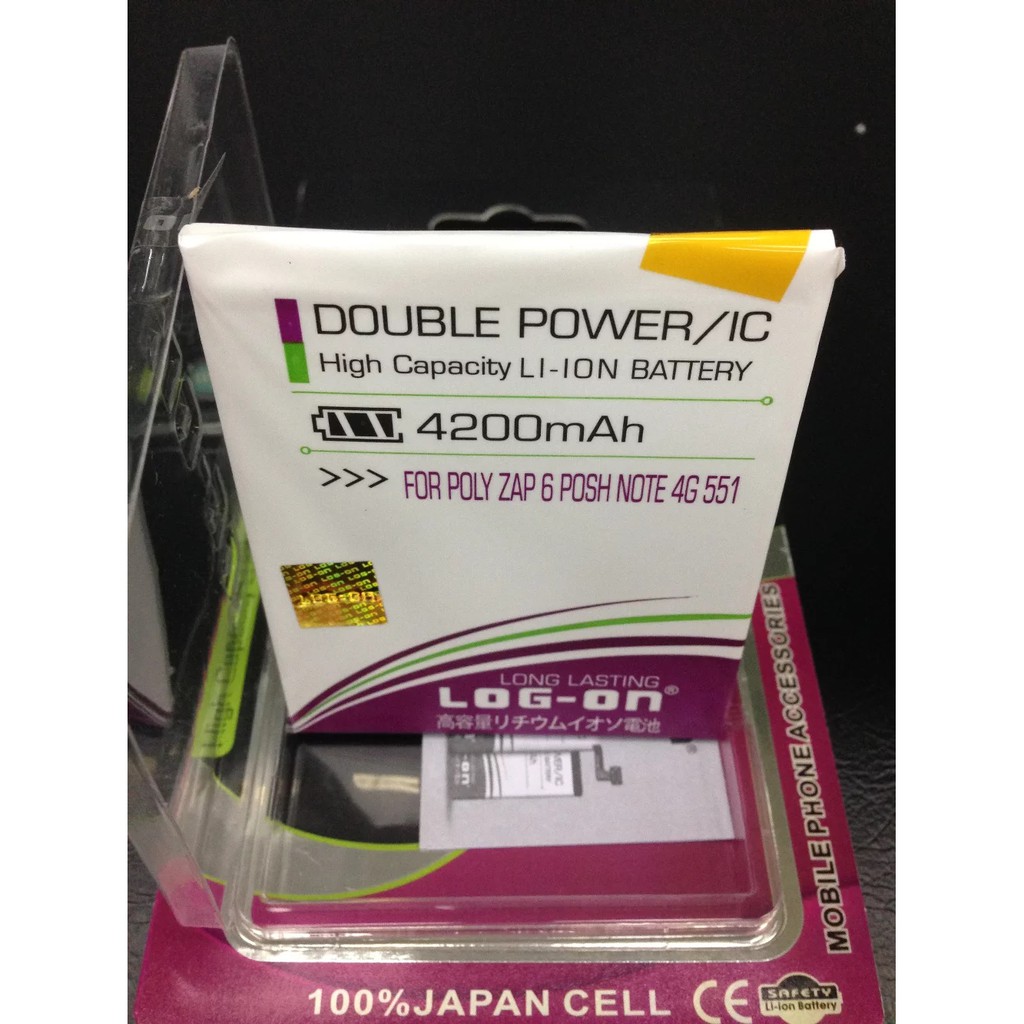 Baterai Polytron Zap 6 Posh Note 4G 551 Type PL-8AB6 PL8AB6 Dobel Power Log On 4200Mah
