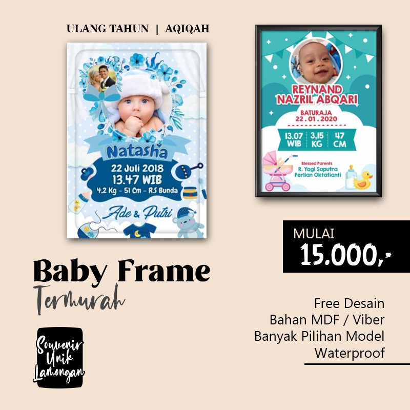 Baby Frame | Kado Bayi | Foto Bayi Pigura | Nama Bayi | Biodata Bayi