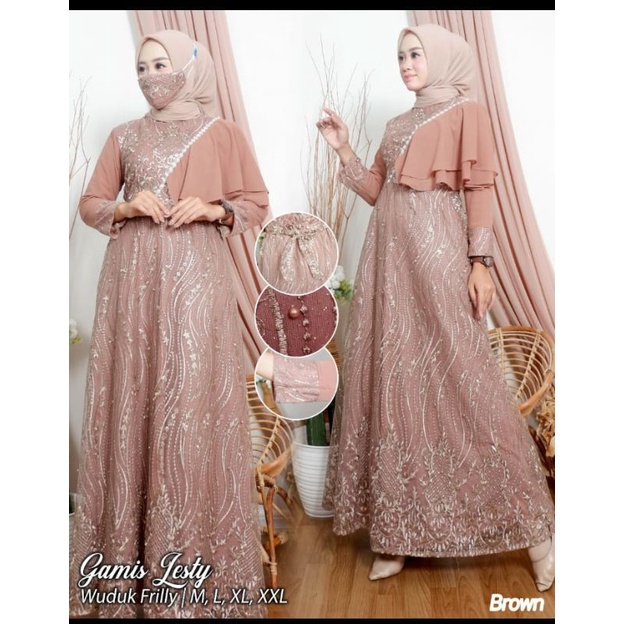 GAMIS LESTI GAMIS KONDANGAN KEBAY TULLE BORDIR MUTIARA KEBAYA INDONESIA KEBAYA MURAH GAMIS KEKINIAN 