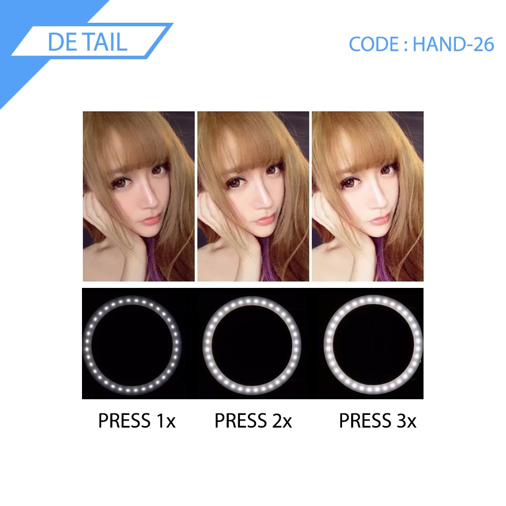 Selfie Ring Light Lampu Selfi Portable Led Light Aksesoris - HAND-26