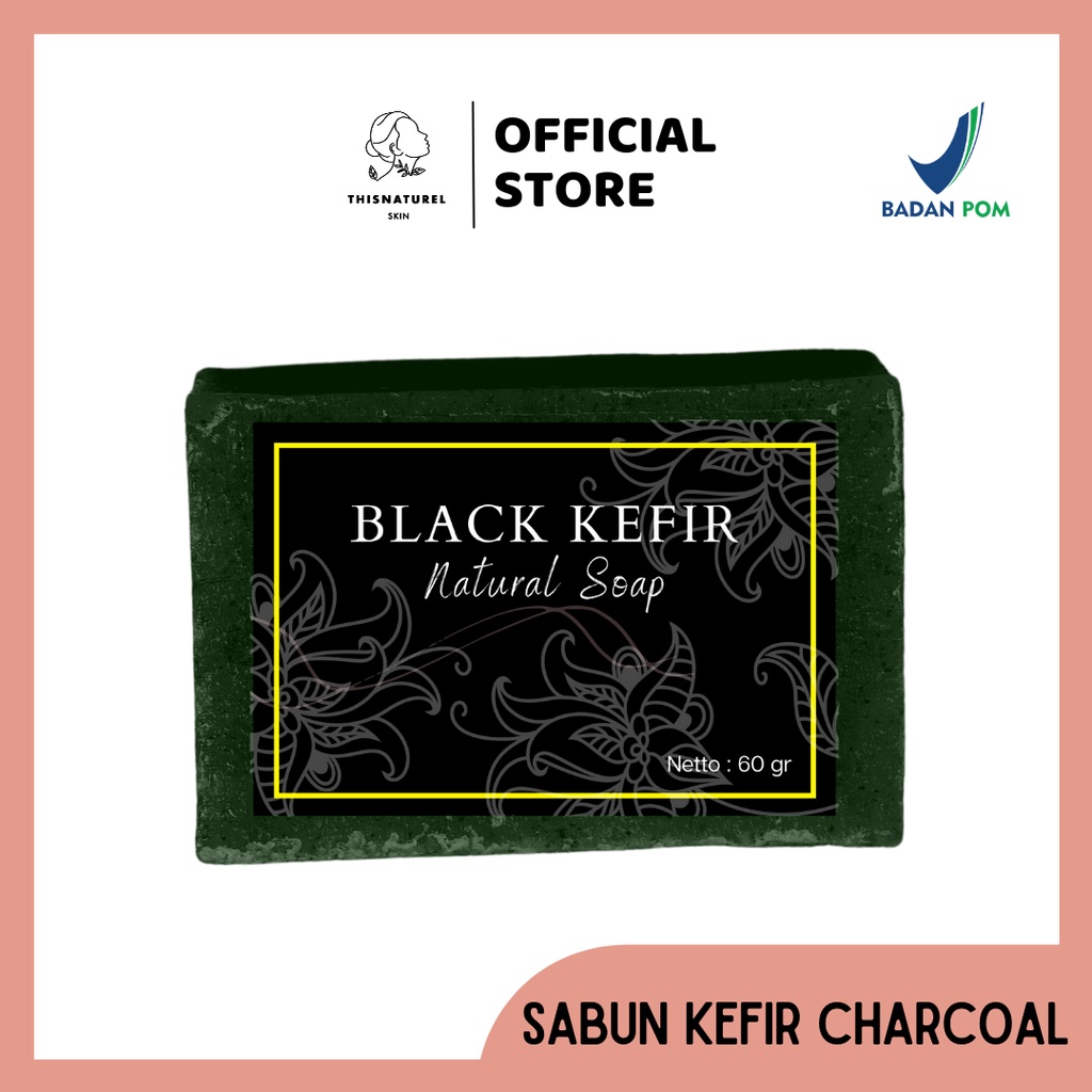 Sabun Black Kefir - Sabun Kefir Charcoal - Sabun Penghilang Daki dan Penghilang Bekas Luka Hitam Koreng Ekstrak Kefir 60gr