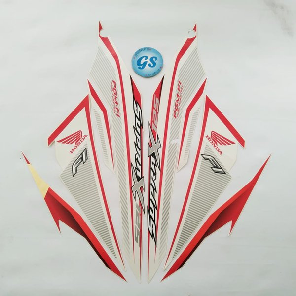 Striping stiker motor Supra x 125 fi Luxury 2015 Putih