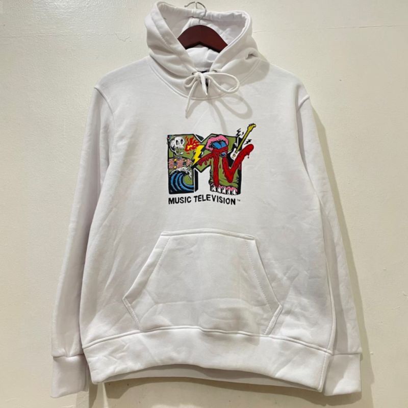 Hoodie H&M MTV Music Television White Original
