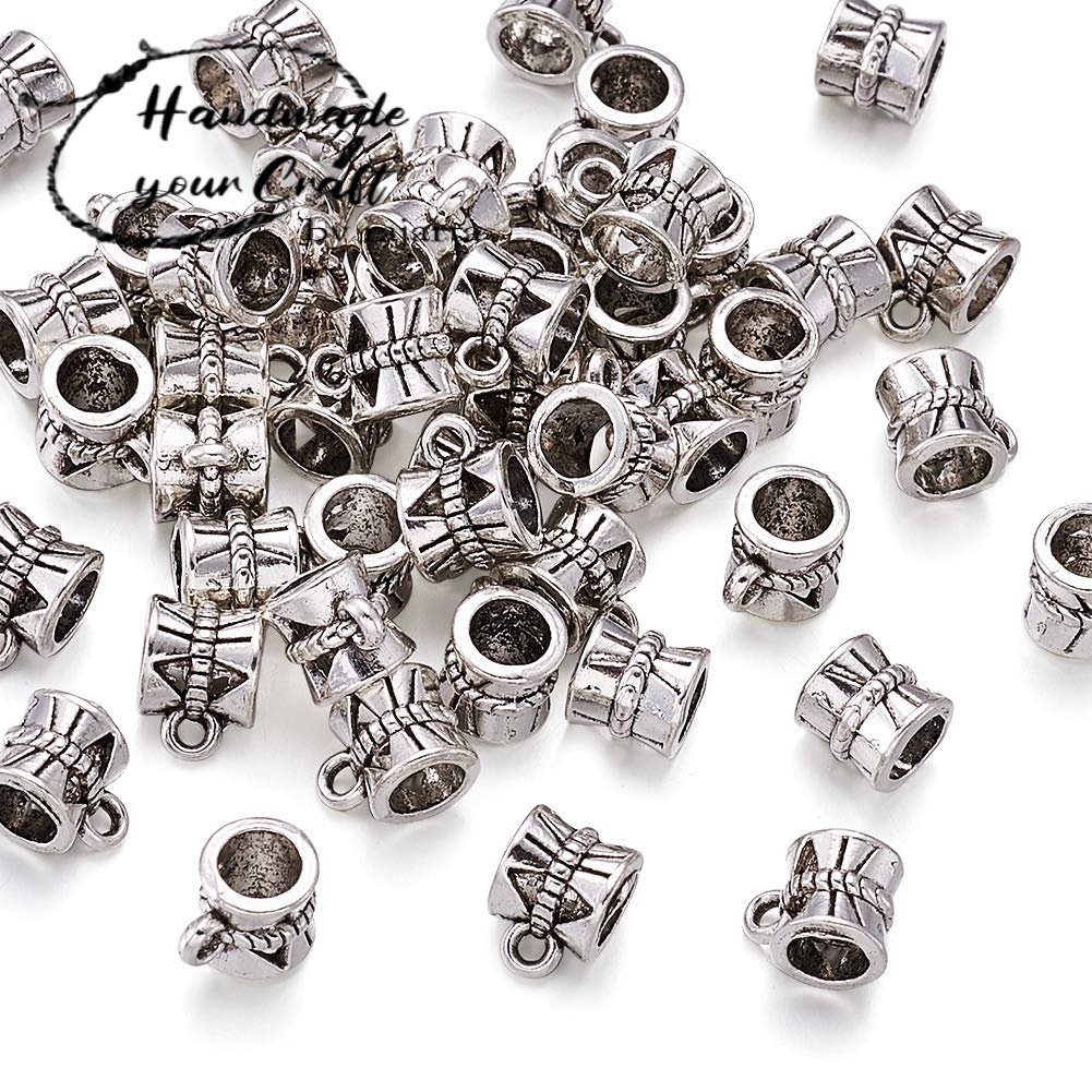 7.7 BIG SALE Spacer Beads Gantungan Bahan Alloy Warna Silver Antik Gaya Tibet