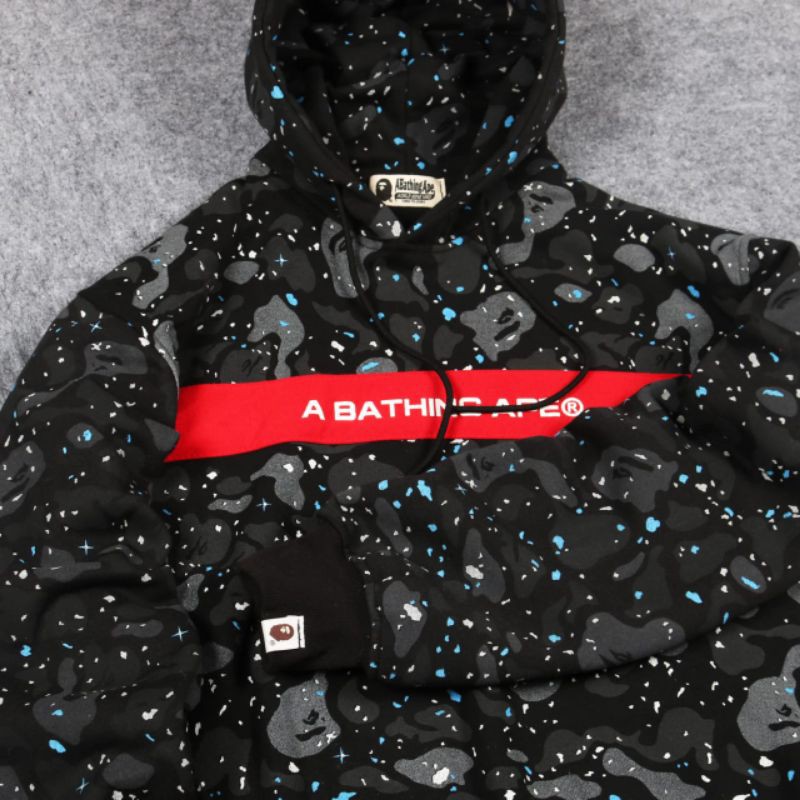 Sweater Hoodie Bape Galaxy Glow In The Dark Full Tag &amp; Lebel