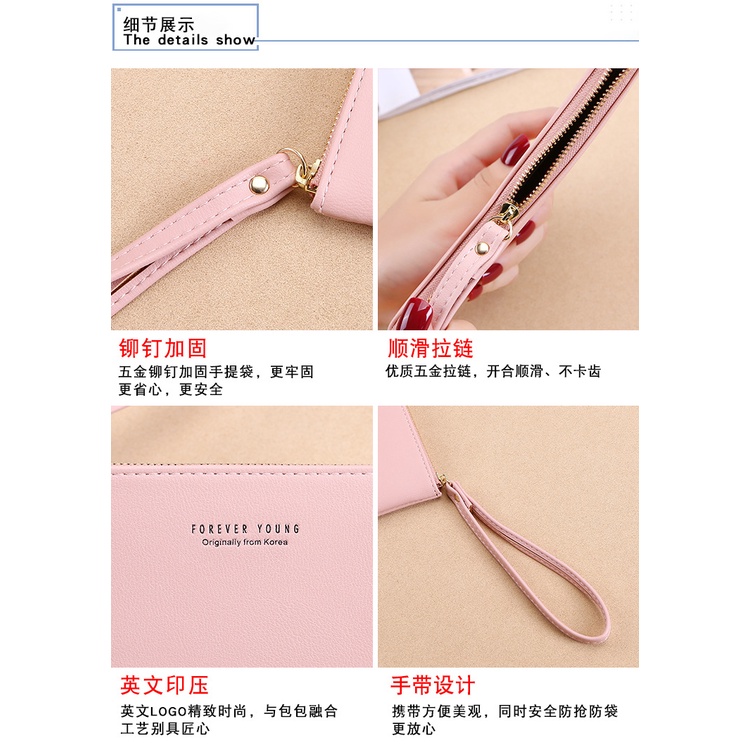 Dompet Panjang Simple 2in1/  Clutch Wanita Terbaru Import Original  FOREVER YOUNG - 380