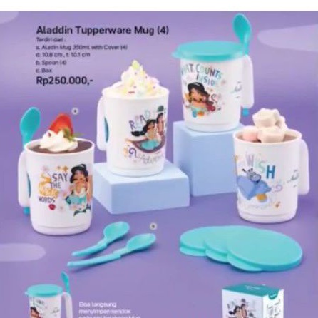 mug tupperware 350ml 4pcs