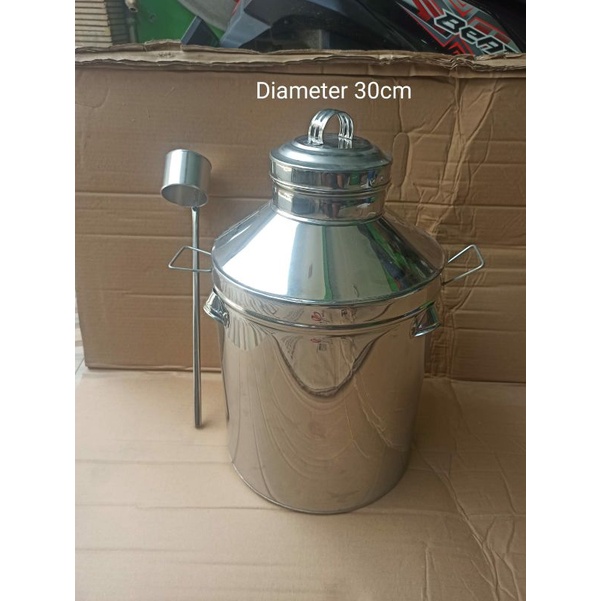 Dandang Bajigur Sekuteng Stainless Ukuran 30cm GRAB/GOJEK ONLY