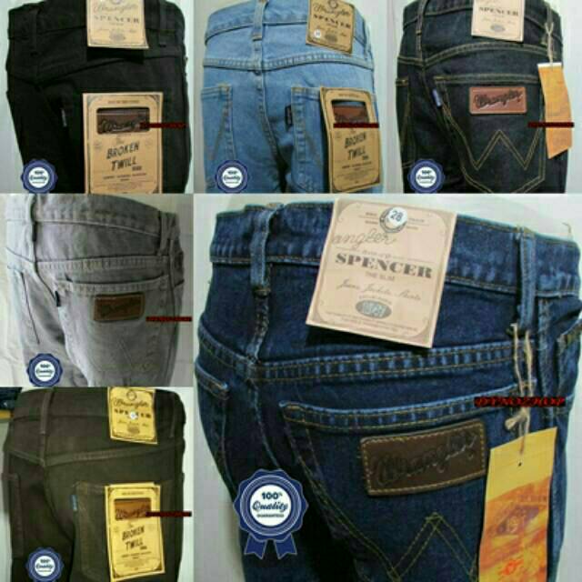  Celana  jeans  wrangler standar regular warna  hitam bioblitz 