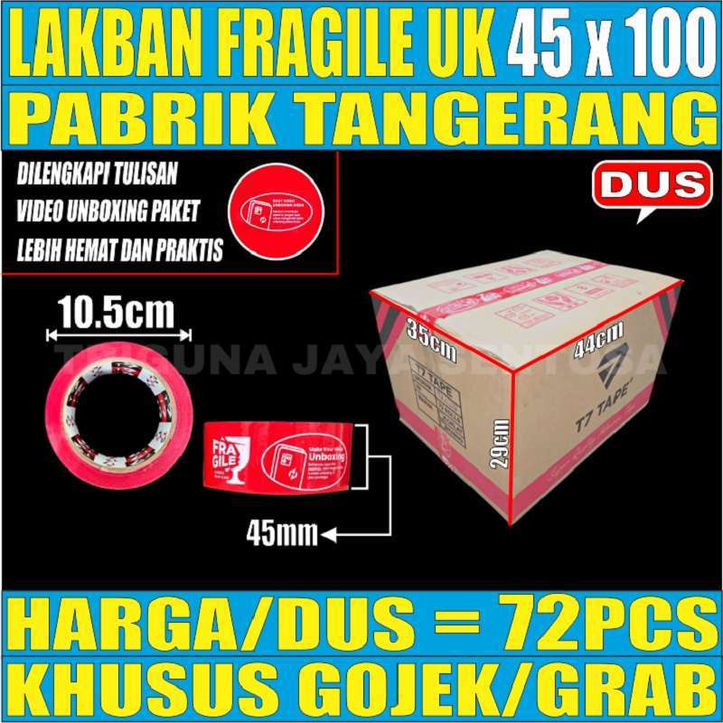 Lakban Tape Fragile Per Dus 100yard