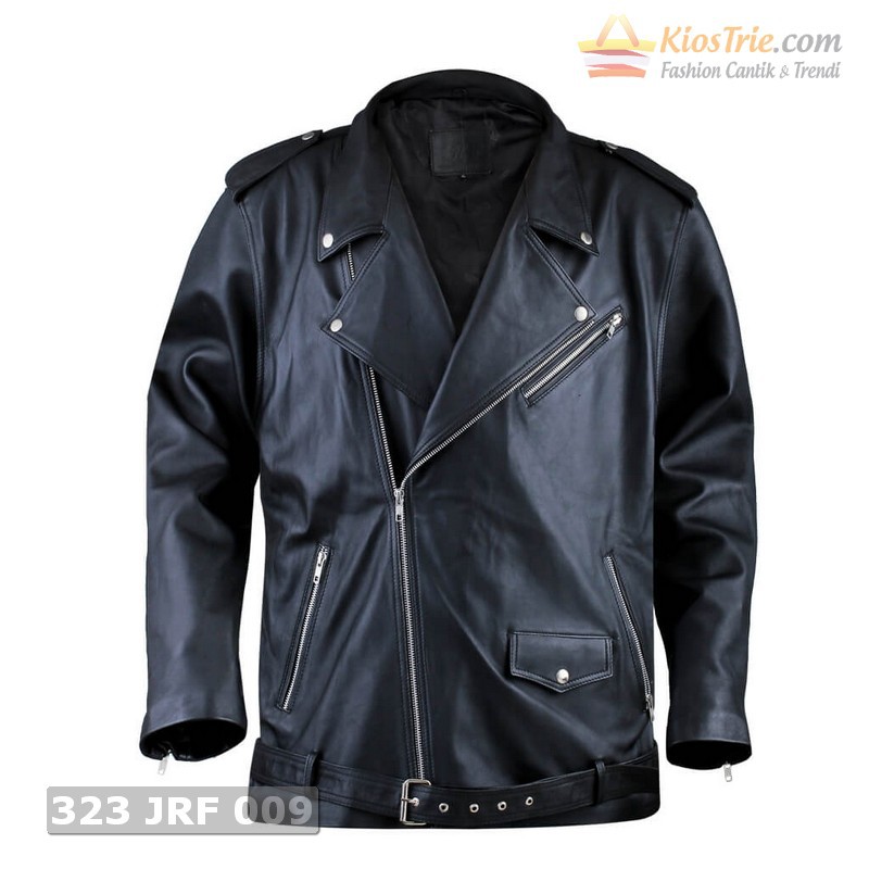 Jaket Kulit Pria | Jaket & Blazer | Bahan Kulit | Warna Hitam | Uk. M-XL | 900 FRJ