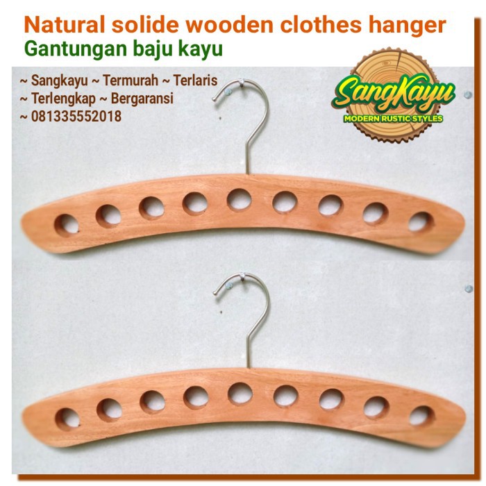 Gantungan baju Gantungan baju kayu wooden clothes hanger kayu 007