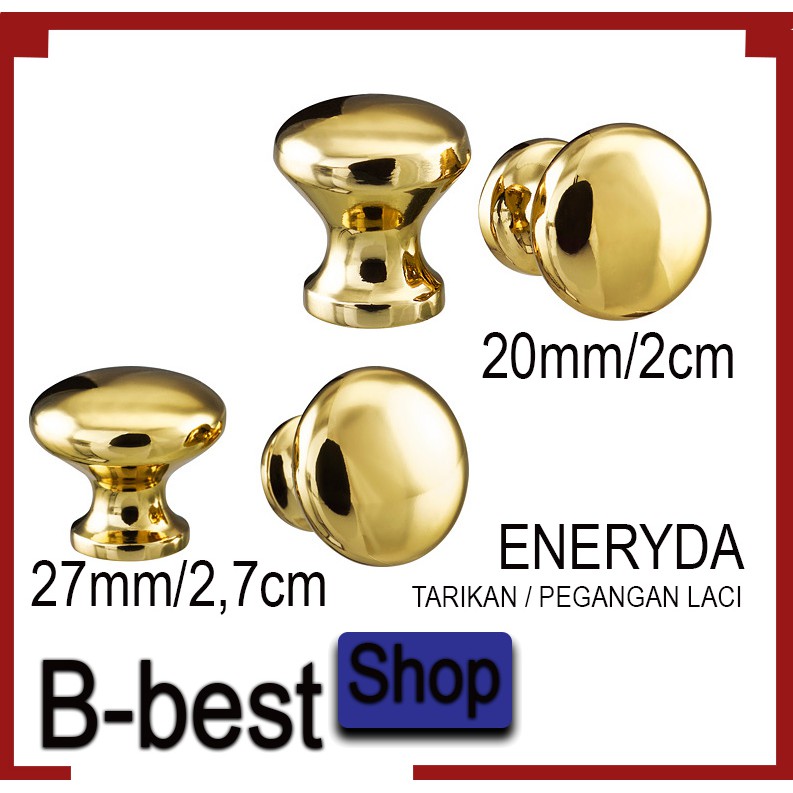 KNOP LACI tarikan laci / kenop WARNA EMAS peganganENERYDA lemari tarik isi 2 bh