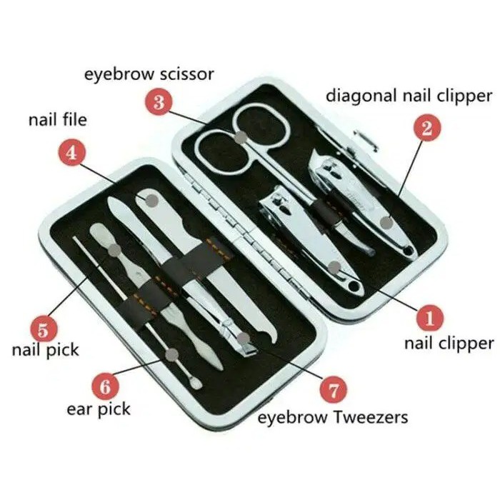 dcn gunting kuku 7 in 1 set komplit set gunting kuku bahan stainless steel untuk manicure