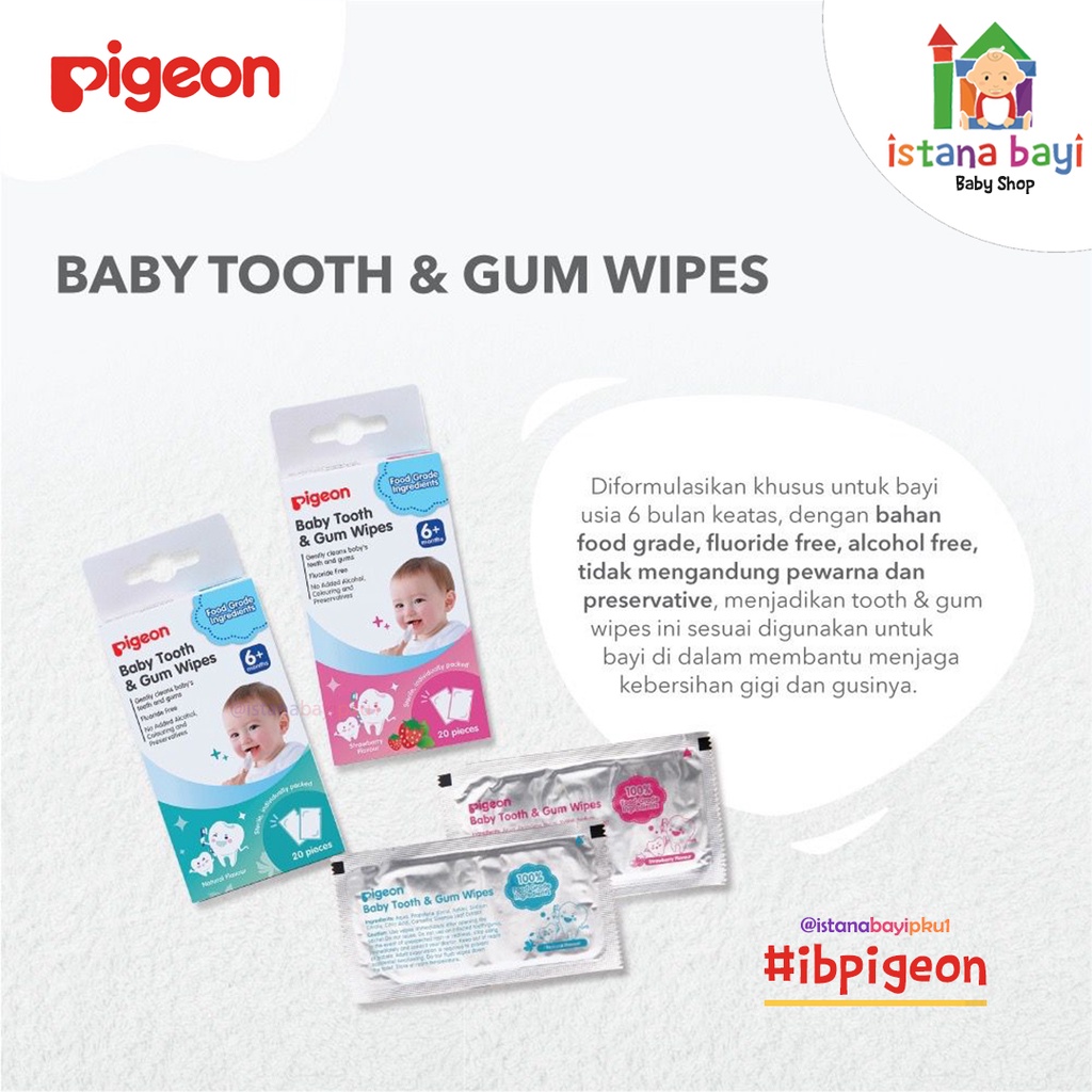 Pigeon Baby Tooth &amp; Gum Wipes 20s - Tisu gigi anak