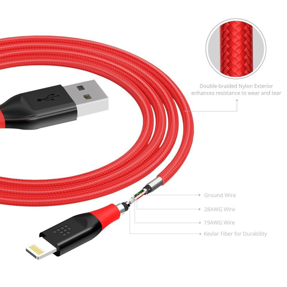 Tronsmart 19AWG Double Braided Lightning Cable 1.2M(4ft) [LTA12]