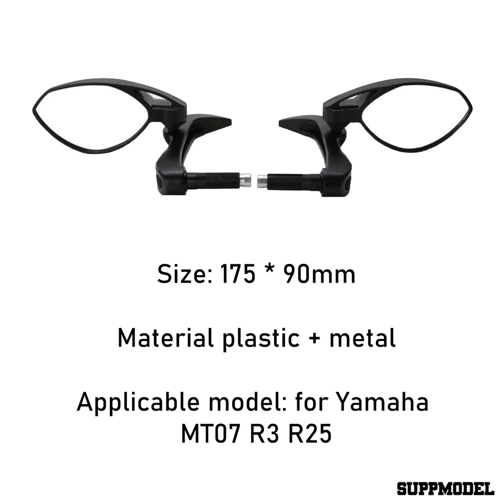 SPM Side Mirror Easy Installation Compact 22mm Motorcycle Rear View Mirror for Yamaha MT07 R3 R25