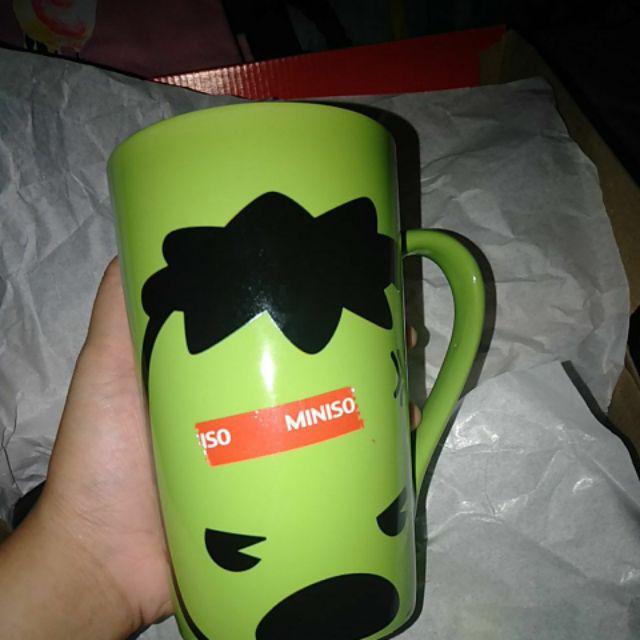 Miniso 550ml Cute Hulk Gelas Mug Besar Green
