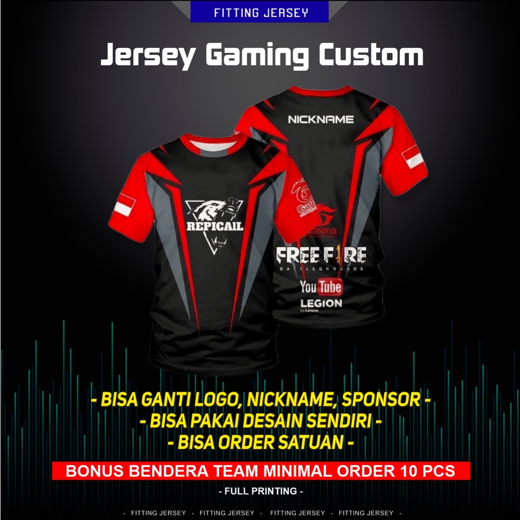 Jersey gaming Esports Full Printing gratis custom