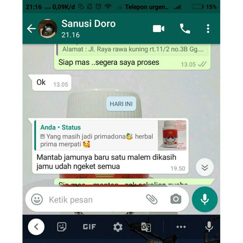 JAMU MERPATI  HERBAL PRIMA MERPATI  JAMU HPM MERPATI 100 BUTIR
