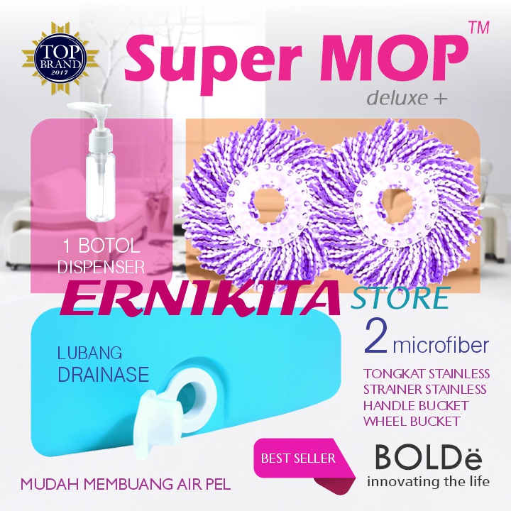 BOLDe SUPERMOP DELUXE PLUS - Alat Pel Modern Utilitas Komplit