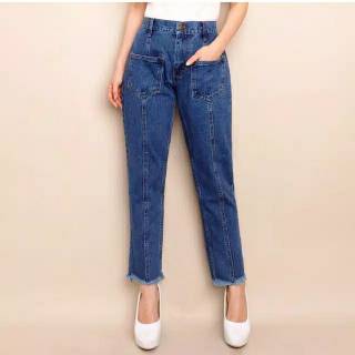 Boyfriend tiedye jeans Jeans boyfriend kantong depan Boyfriend tiedye jeans Jeans boyfriend kantong depan