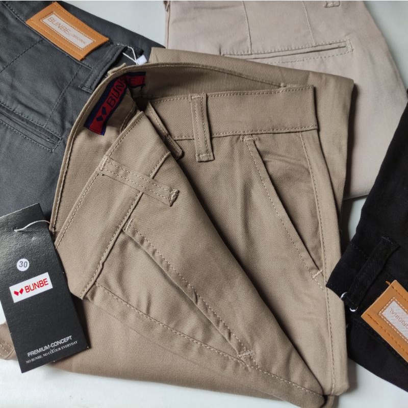 Bunbe - Celana Chino Panjang Slimfit Stretch Premium