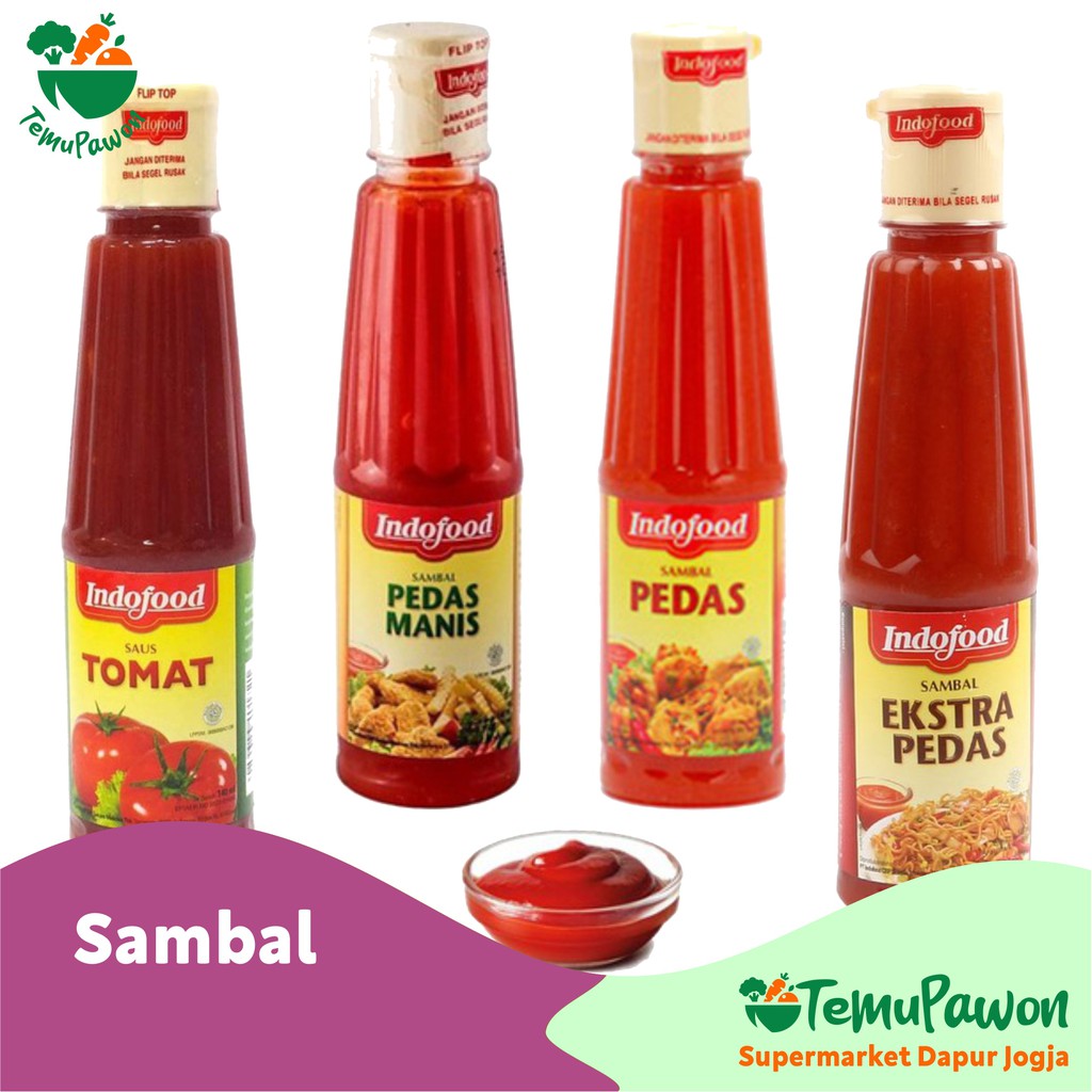 

INDOFOOD SAUS SAMBAL BOTOL All Varian - Tomat, Pedas, Pedas Manis, Extra Pedas - TemuPawon