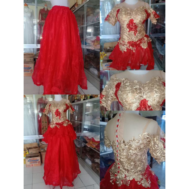 PRELOVED GOWN SINGER / GAUN SINGER PL / KEBAYA SECOND / GAUN NYANYI PRELOVE MERAH