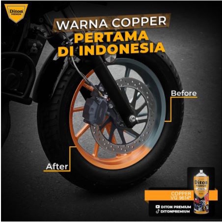 Cat Pilox Diton Premium Copper 9614 400ml Warna Tembaga Pilox Velg