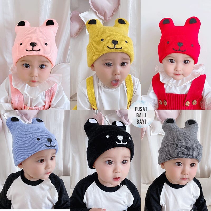 Topi Kupluk Rajut Bayi 0 sd 3 Tahun Telinga Doggy / Topi Kupluk Cewek Cowok / Topi Kupluk Anak motif Puppy Doggy