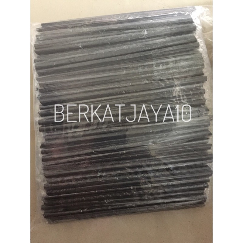 Sedotan Steril Runcing Hitam 6mm 20cm isi 300 pcs