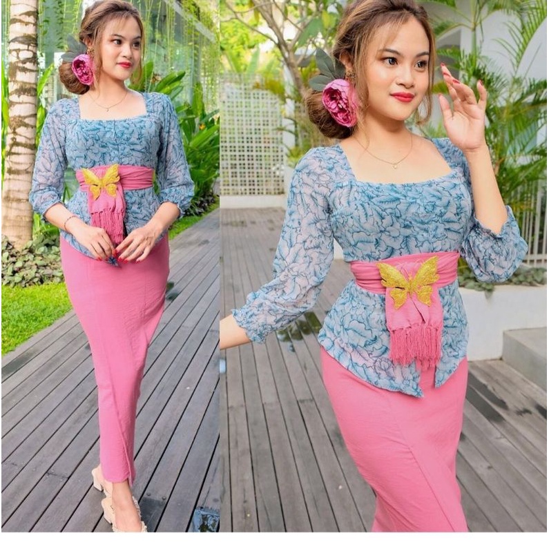 Kebaya sifon Sabrina lengan kerut || Kebaya saja tidak termasuk bawahan n ikat pinggang