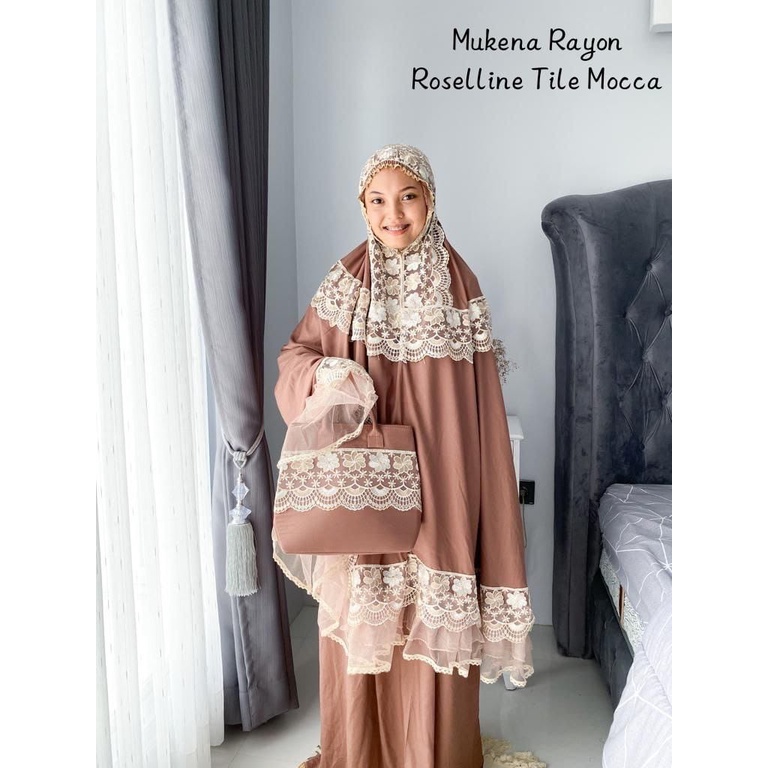 mukena dewasa rayon ROSSELINE tile MOCCA