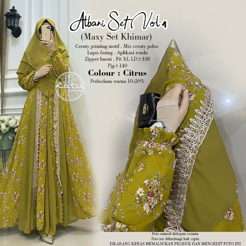 Gamis Set Khimar - Albani Set Vol 4 Ori by Ratu