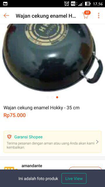 Wajan Cekung Enamel Hokky - 35 Cm