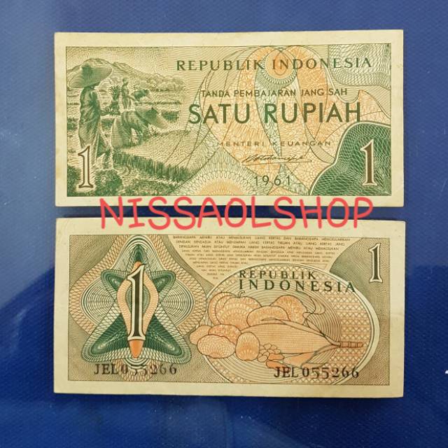 UP114 UANG KUNO 1 RUPIAH SANDANG PANGAN TH 1961/UANGLAMA/UANGKOLEKSI/MAHARNIKAH