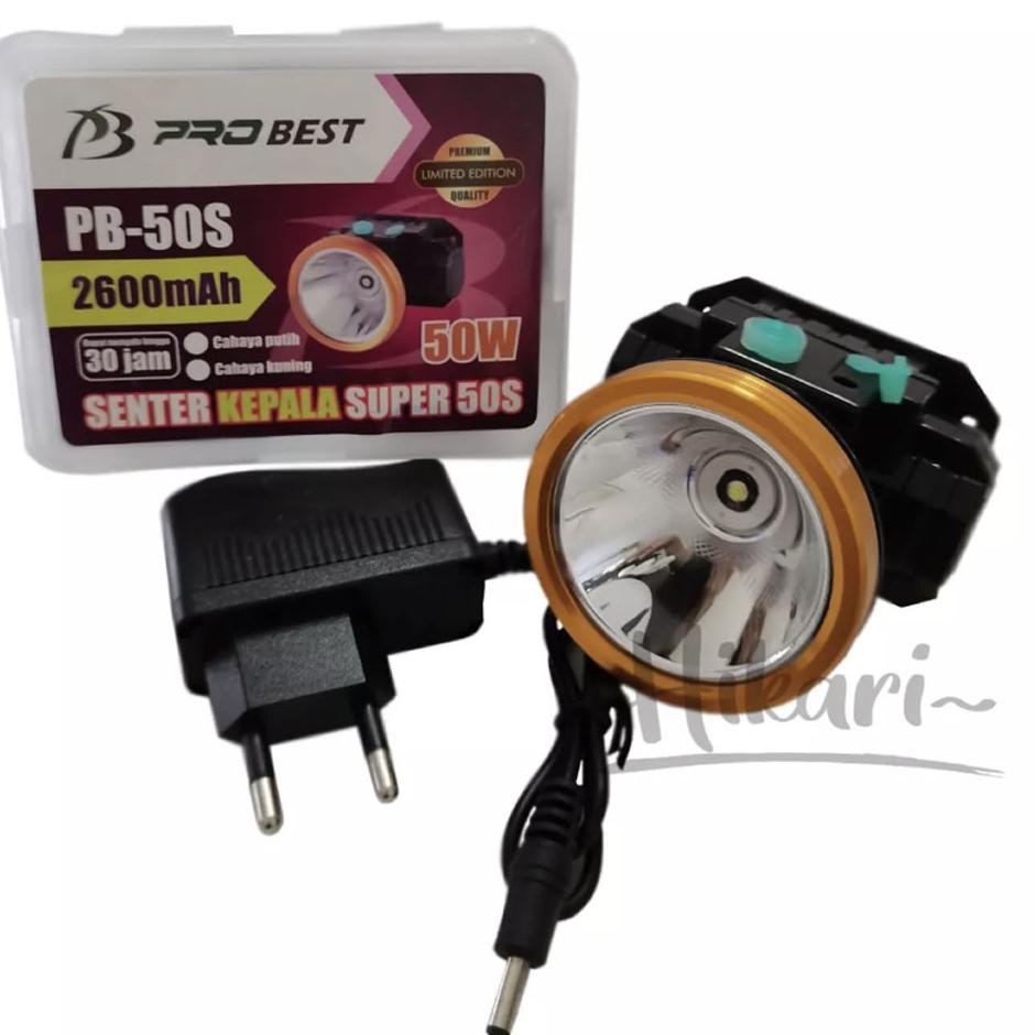 Senter Kepala Probest 50 Watt PB-50S Cahaya Putih / Kuning 2A7