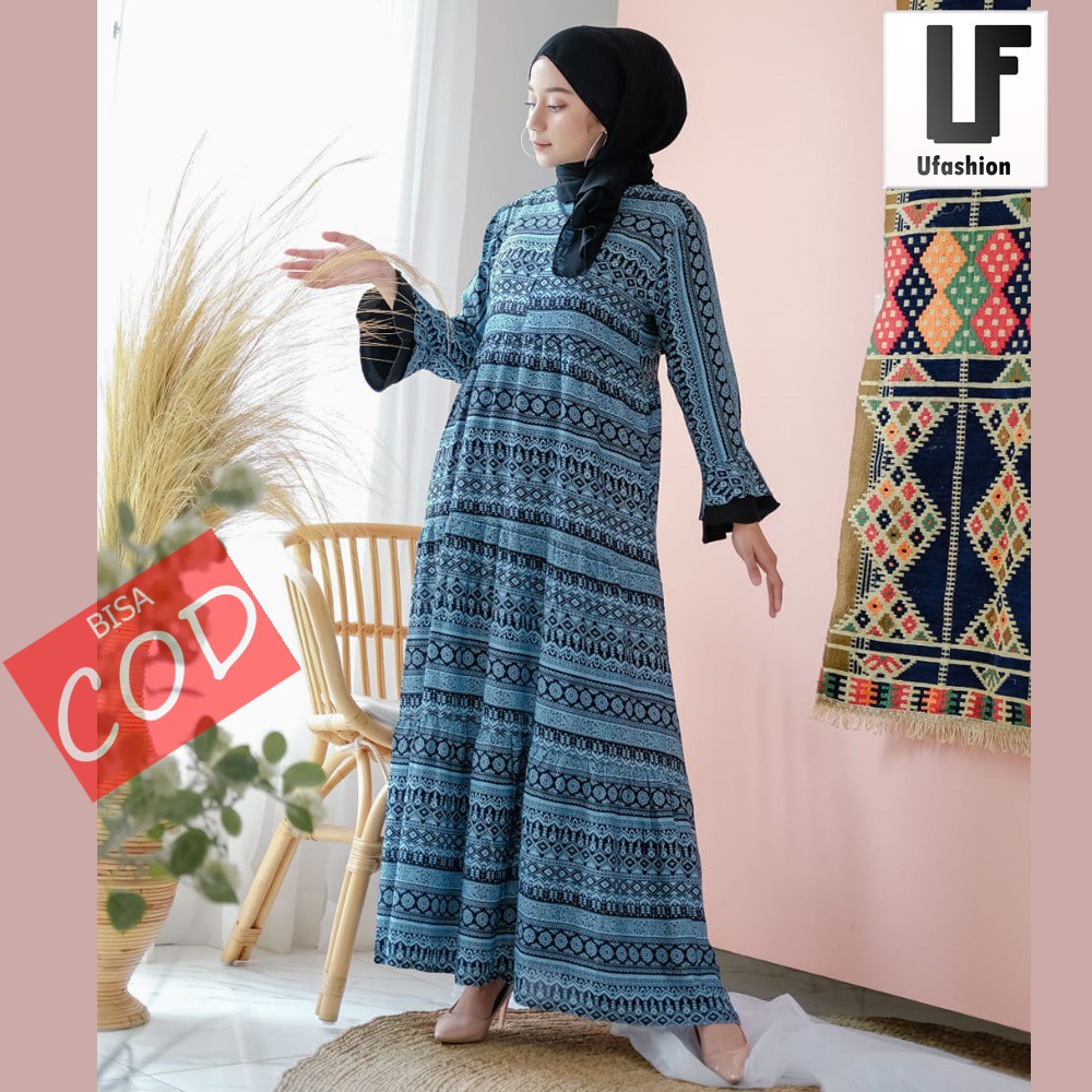 Dress Daster Cewek Sarfa Outfit Pakaian Wanita Muslimah Hijabers COD Bandung Murah Yong Ufashion
